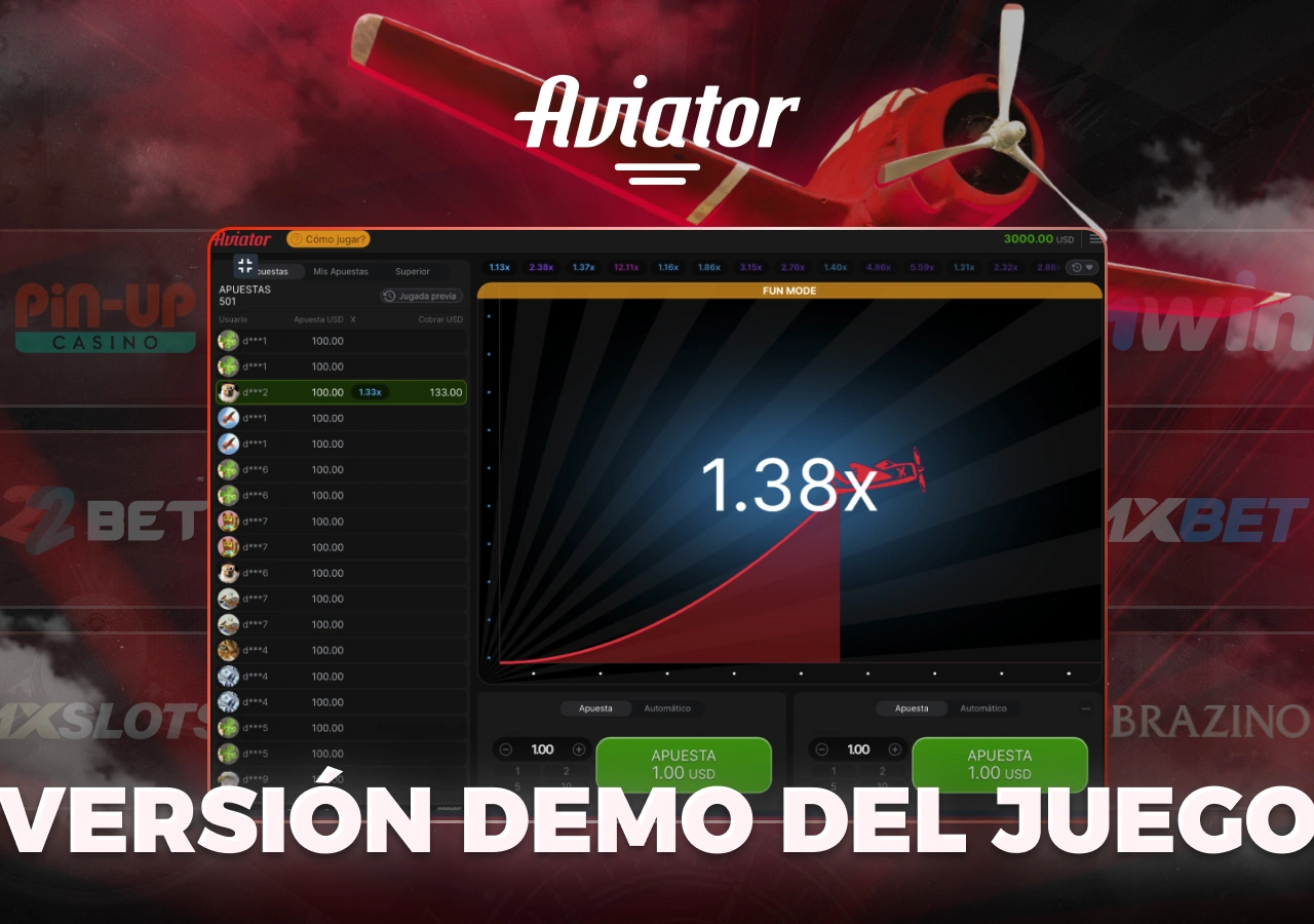 Demostración de Aviator disponible en varias plataformas de casino