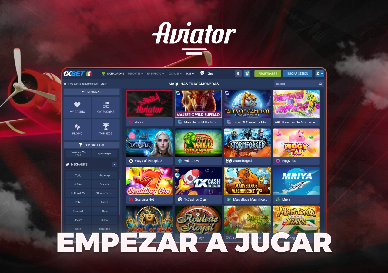Empieza a jugar a Aviator en la plataforma de la casa de apuestas