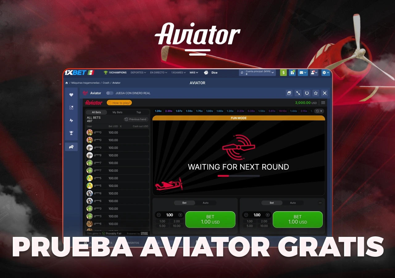 Pruebe la versión demo del popular Aviator