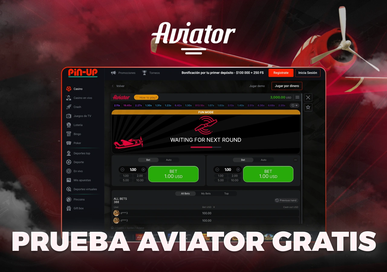 Versión demo del emocionante juego Aviator